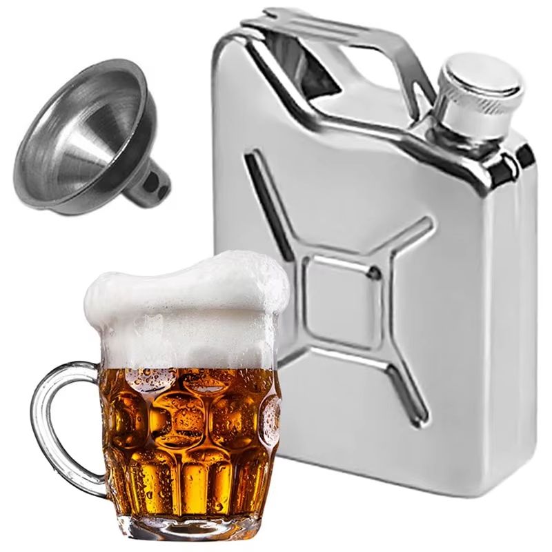 Stainless Steel Hip Flask 5 oz With Funnel For Whiskey And Liquor