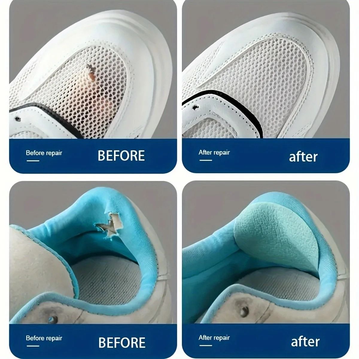 Self Adhesive Shoe Repair Patches Waterproof Invisible Shoe Fix Set of 6