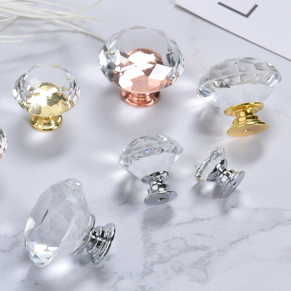 Crystal Cabinet Knobs Gold Drawer Handles Set Luxury Diamond Kitchen Cabinet Pulls