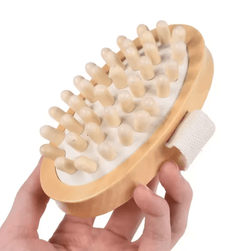 2-in-1 Dry Skin Body Massage Brush with Natural Bristles