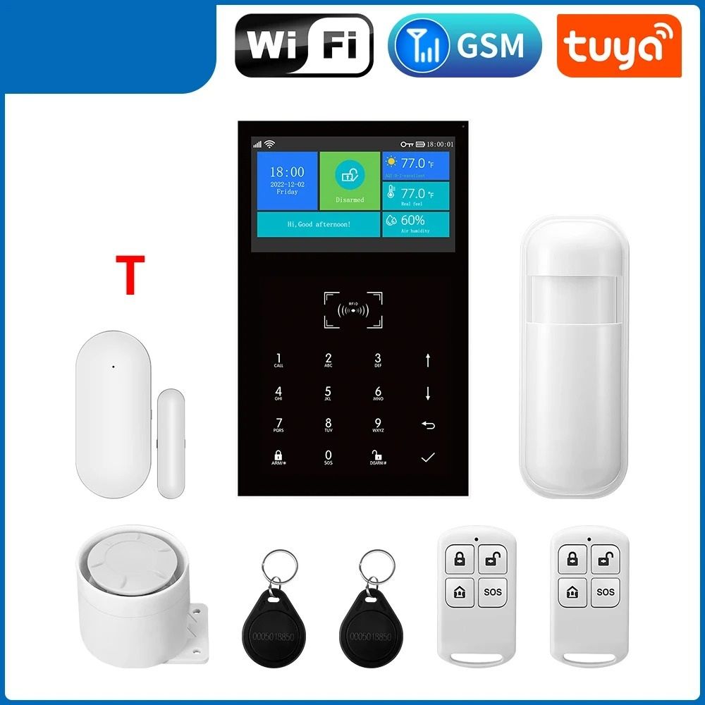 4.3-Inch Smart Home Security Hub - WiFi & GSM Alarm with Temperature Display