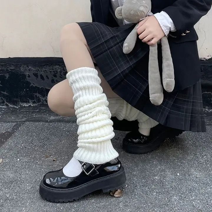 Ribbed Knit Lolita Leg Warmers and Boot Cuffs