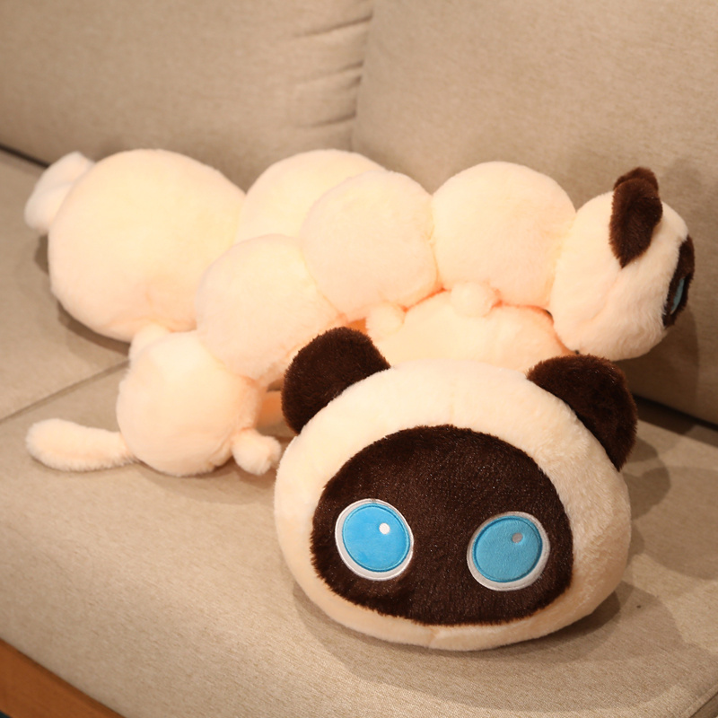 Kawaii Black Cat Plush Toys, Giant Cute Soft Cat Sleep Long Pillow Cushion, Plush Gift