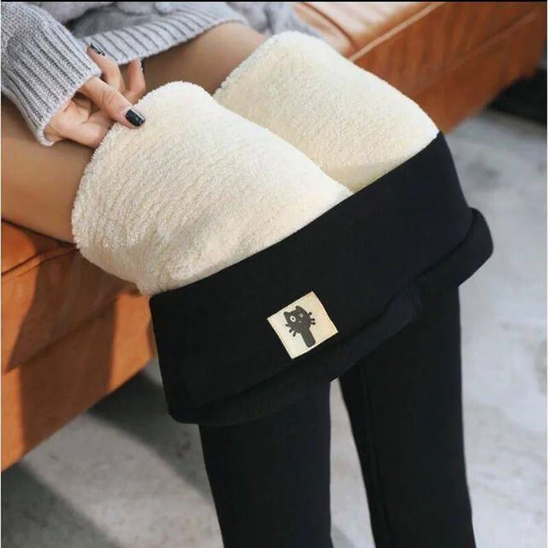 Women Winter High Waist Fleece Lined Warm Leggings Slim Fit Pants