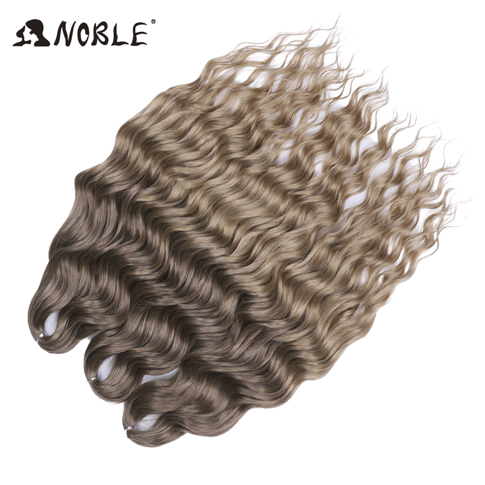 Noble Hair Synthetic Loose Deep Wave Braiding Hair Extensions Ombre Blonde Twist Crochet Curly Water Wave Braid