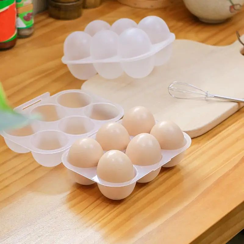 EggGuard 6-Slot Egg Storage Carrier – Portable Plastic Egg Holder Box with Handle for Travel & Camping