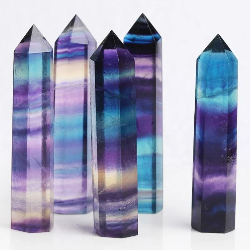Natural Rose Quartz and Amethyst Crystal Wand Point