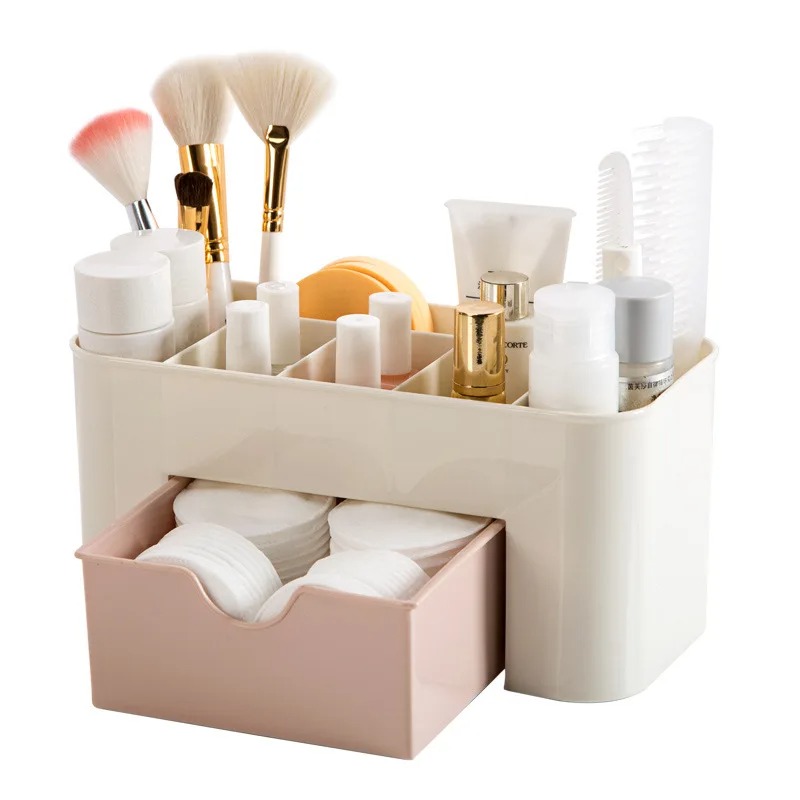 Nail Art Organizer Case Plastic Storage Box for Gel Polish Remover Cotton Pads and Swabs