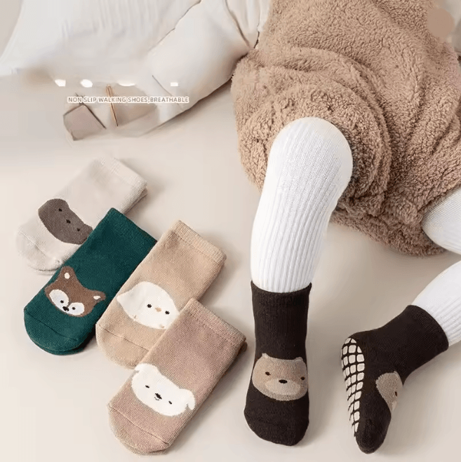 SmileGrip Baby Non Slip Floor Socks 6 Pair Set for Boys and Girls