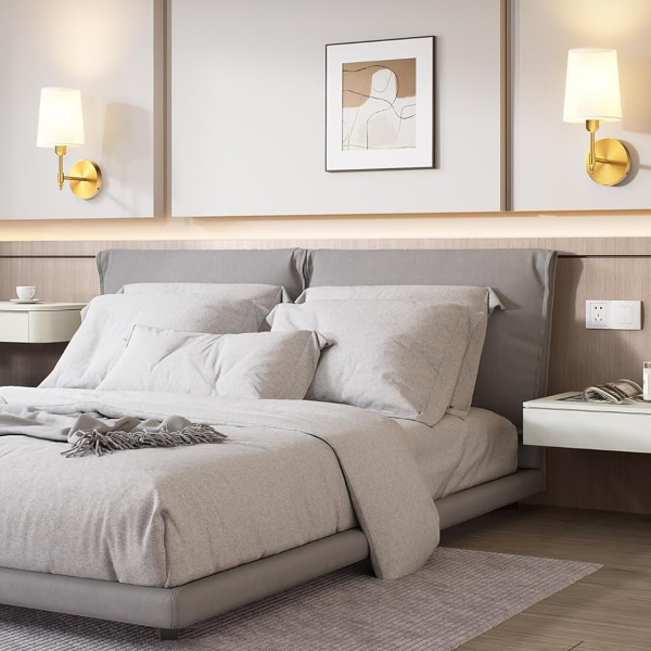Wireless Wall Lamp for Bedroom and Living Room Corridor, Wiring-Free Rechargeable Battery, Dimmable Detachable Bulb