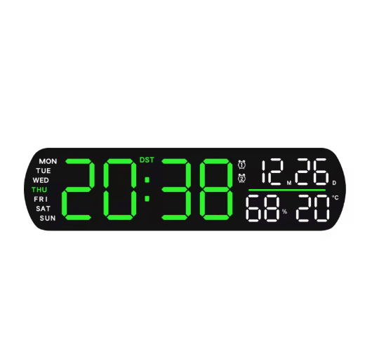 Digital Alarm Clock with Temperature & Humidity LED Auto Dimmable Multifunction Desk Clock