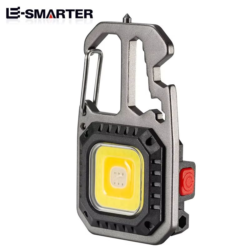 Ultra Small Rechargeable COB Keychain LED Light with Multi-Function Tools
