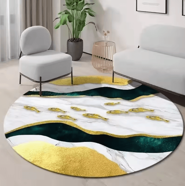 Modern Irregular Area Rug – Washable Non-Slip Minimalist Carpet for Living Room & Bedroom