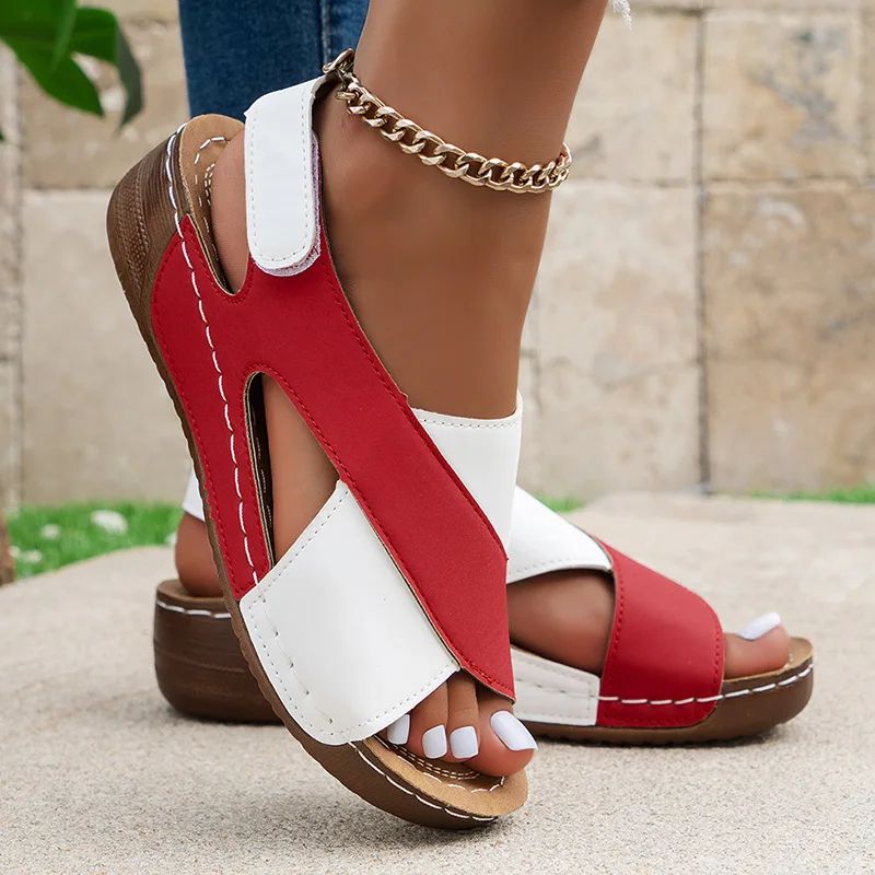 Womens Soft Heels Peep Toe Sandals Lightweight Wedges Summer Shoes
