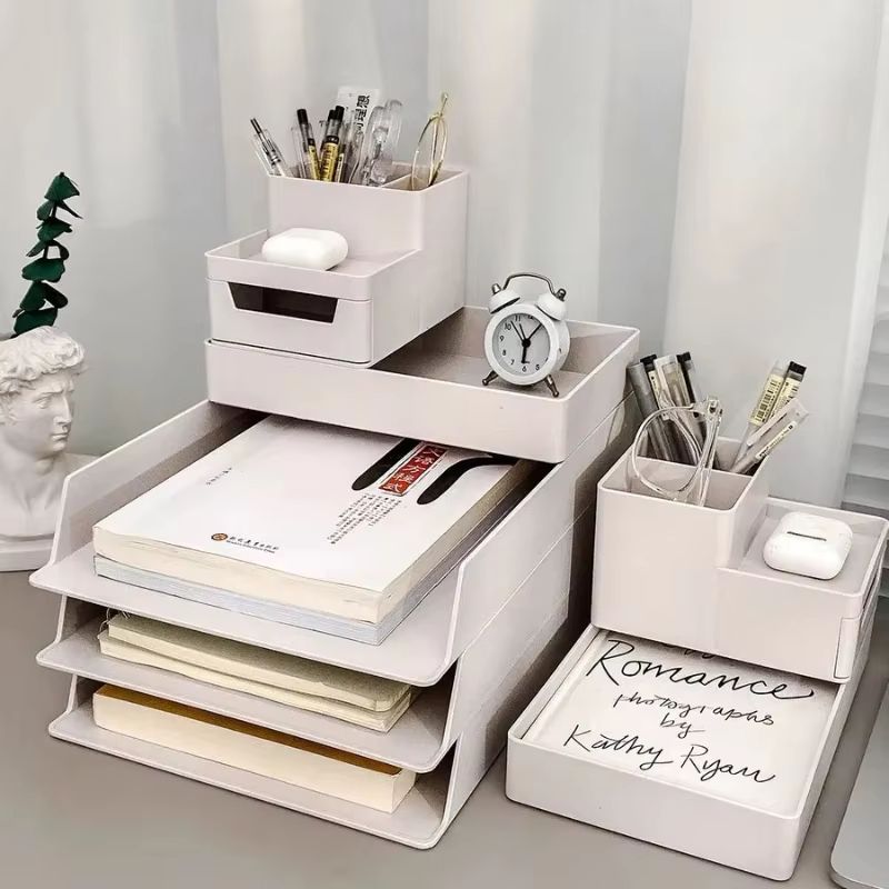 Multi-Layer Desktop File Storage Rack Drawer Organizer for Office and Study