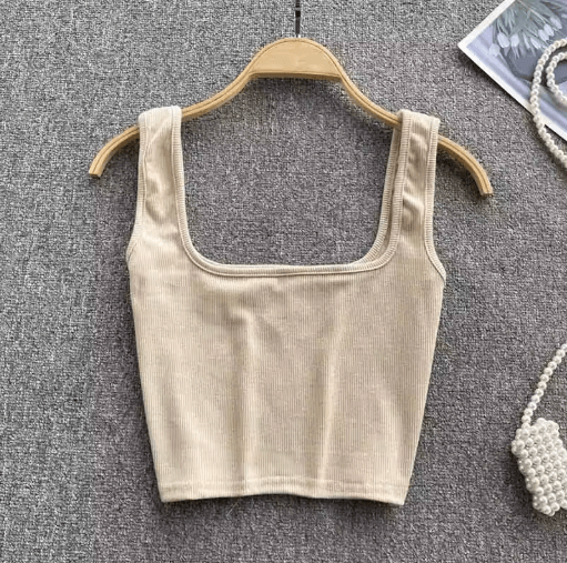 Womens Backless Y2K Crop Top Slim Fit Sleeveless Cami