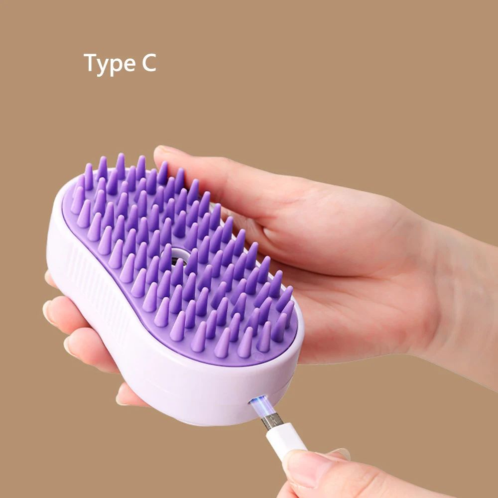 SteamSoft Pet Grooming Brush – Cat Dog Spray Comb with Massage & Hair Removal