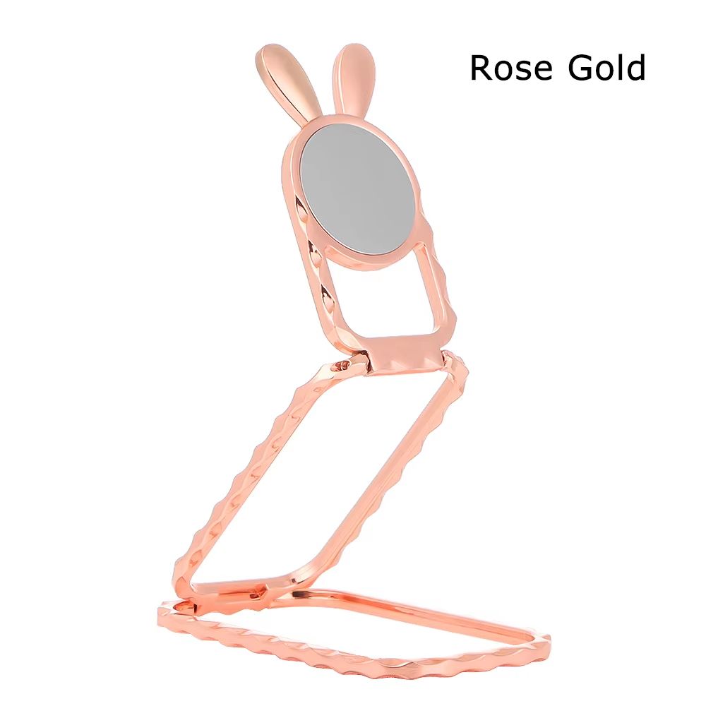 360° Rotating Foldable Phone Stand with Ultra-Thin Metal Ring Holder and Multi-Angle Kickstand