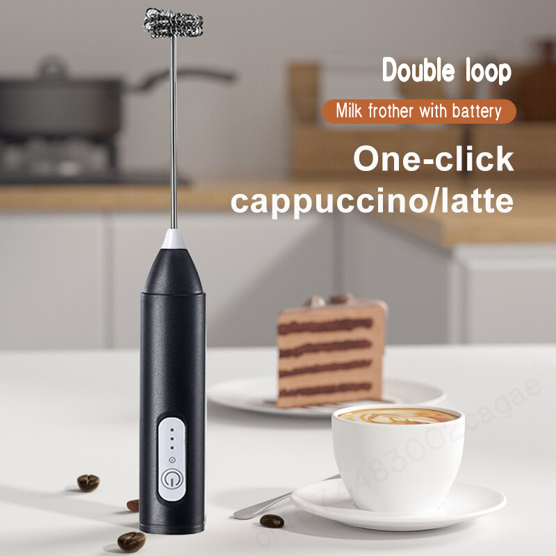 Automatic Electric Coffee Milk Froth Mixer Handheld Whisk Egg Beater Coffee Creamer Kitchen Foaming Tool