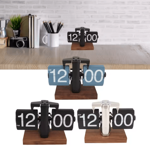 TimeFlip Aesthetic Digital Down Clock with Large Display & Auto Time Adjustment