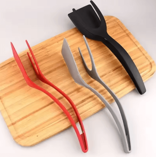 2-in-1 Egg Spatula Tongs – Pancake & Egg Flipping Tool