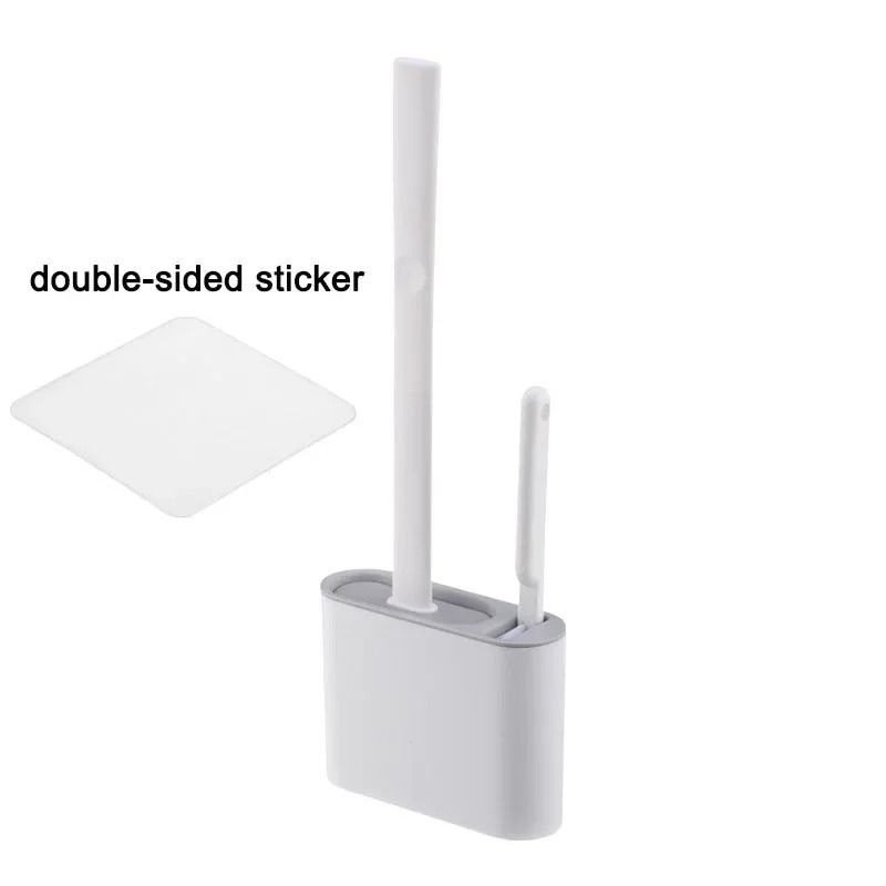 Silicone Soft Bristle Toilet Cleaning Brush With Wall Mounted Base