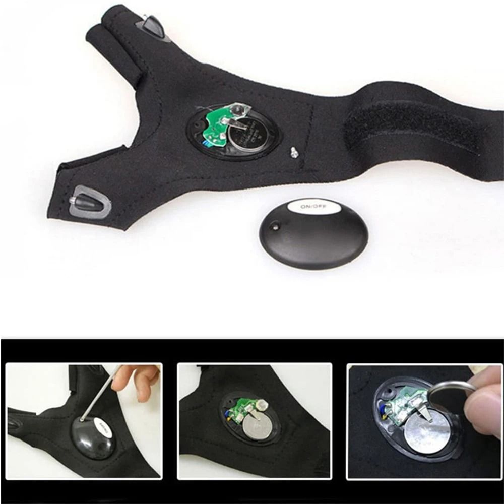 LED Lighting Fingerless Flashlight Gloves