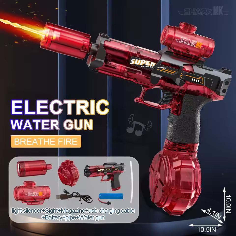 Electric High Pressure Water Gun with Flame Effect LED