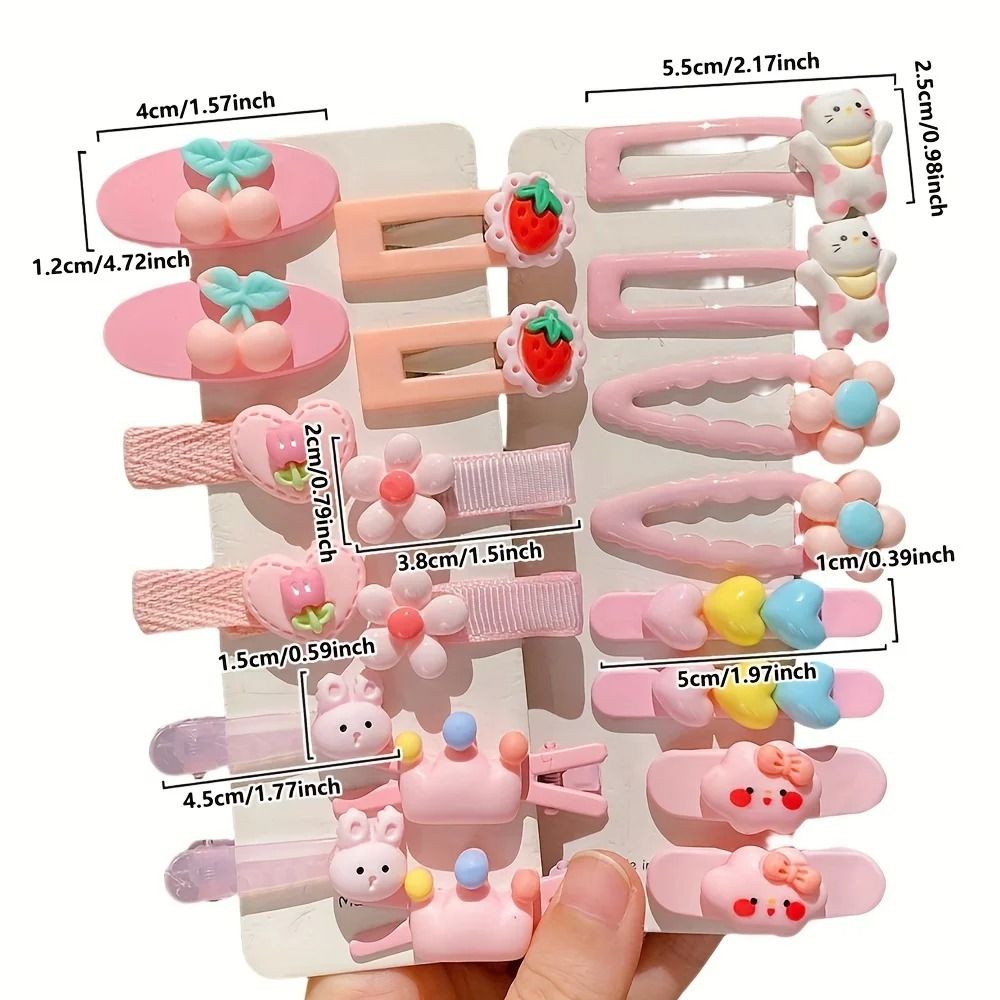20-Piece Sweet & Versatile Hairpin Set – Cute Pastel Hair Clips with Floral, Fruit & Animal Motifs for Girls