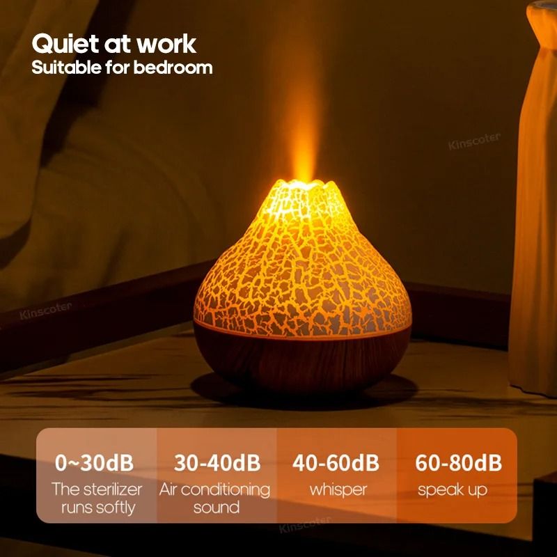 300ml Volcano Air Humidifier with LED Night Light USB Mist Diffuser