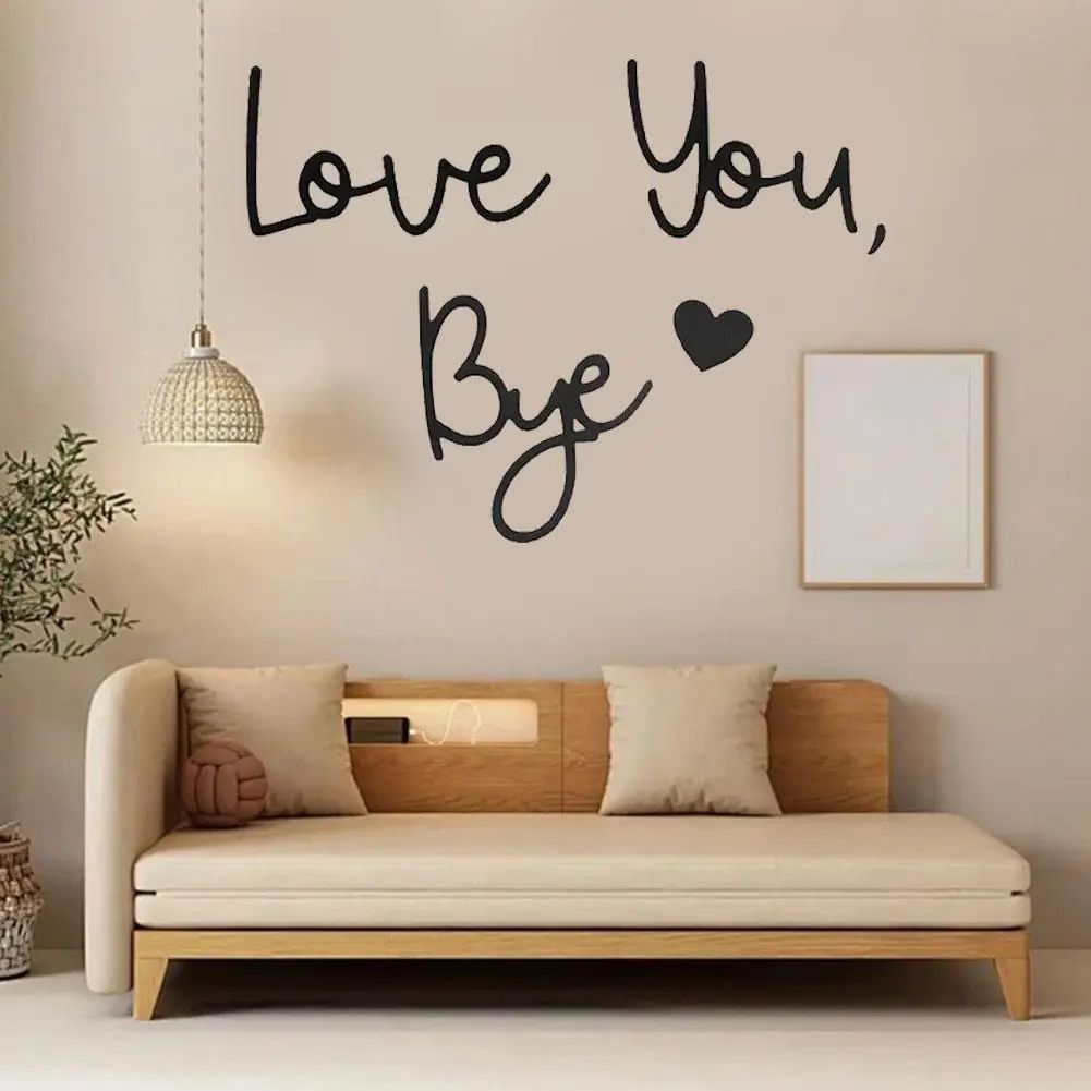 Wooden Script Wall Sign Love You Bye