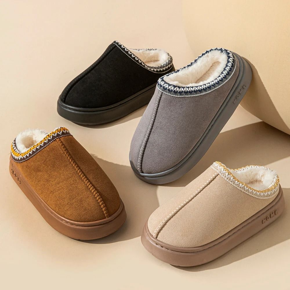 Womens Plush Platform Slippers