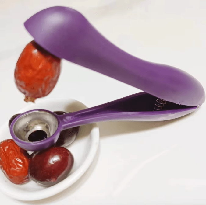 QuickPit Cherry & Olive Pitter Tool – Multifunction Fruit Pit Remover for Cherries, Dates & Olives