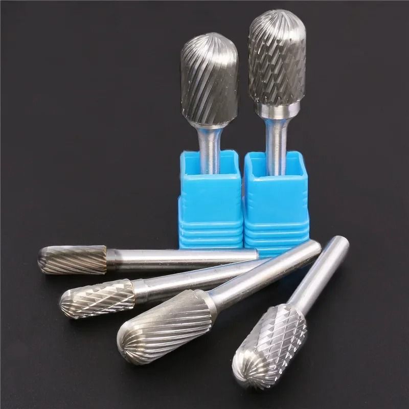 Tungsten Carbide Rotary Burr with 1/4 Inch Shank, Style C Ball Nose Cylinder