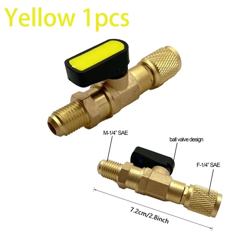 HVAC Refrigerant Ball Valve Adapter 1/4 Inch SAE Straight Shut Off Valve