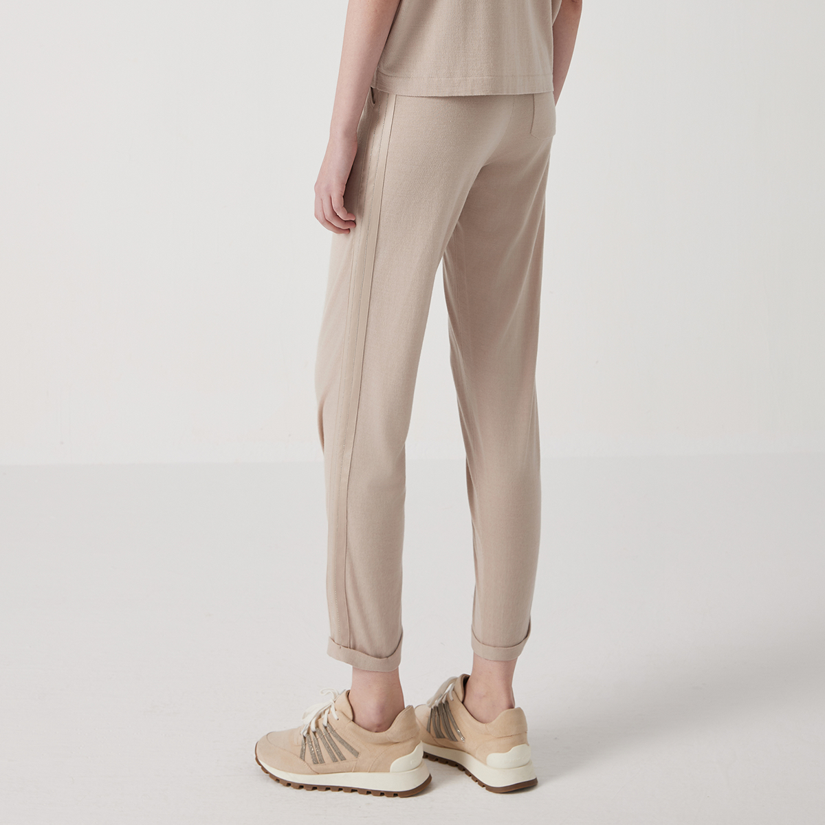 High Quality Silk Blend Merino Wool Long Trousers for Women Luxury 30% Silk 70% Wool Pants Soft Feel Premium Wear