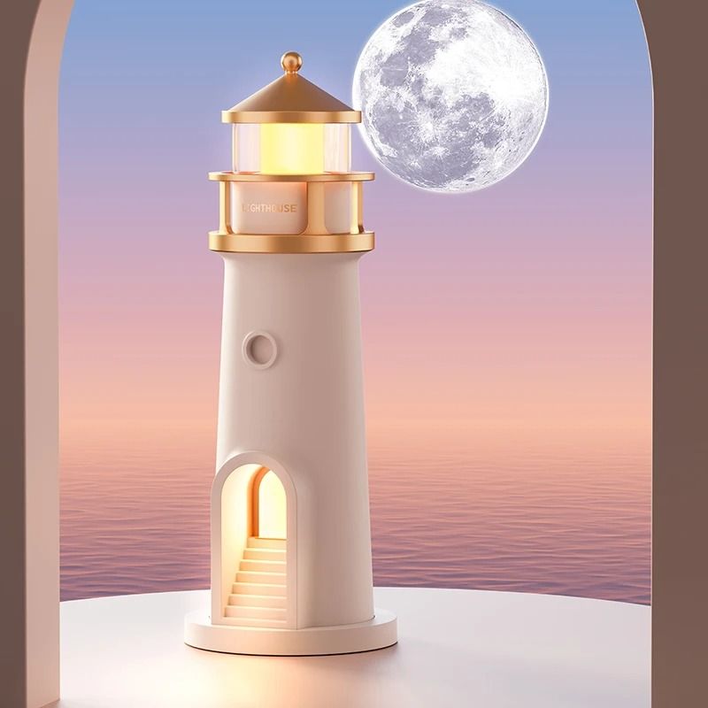 Moon Projection Lighthouse Night Light with Bluetooth Music and Remote