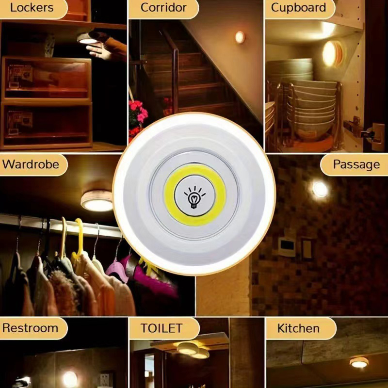 Dimmable LED Under Cabinet Light with Remote Control Battery Operated LED Closet Lights