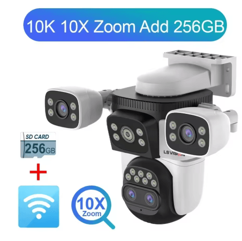 LS VISION 20MP 10X Zoom Triple-Screen WiFi Outdoor PTZ Security Camera