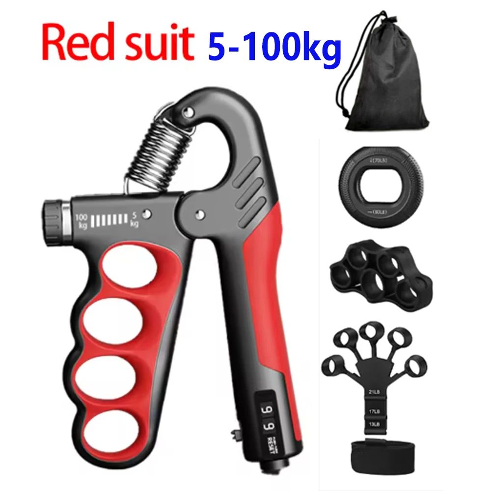 Adjustable Hand Grip Strength Trainer Kit – 5-Piece Hand Grip Strengthener & Finger Exerciser Set