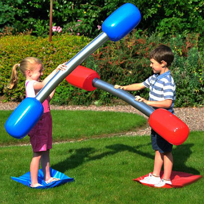 PVC Air Hammer Inflatable Sticks for Kids, Yard Game Sticks with Mats for Boys and Girls Party Fun