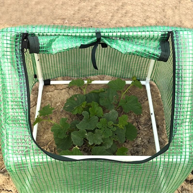 Pop Up Mini Greenhouse Winter Plant Cover with Zipper Freeze Protection Tent