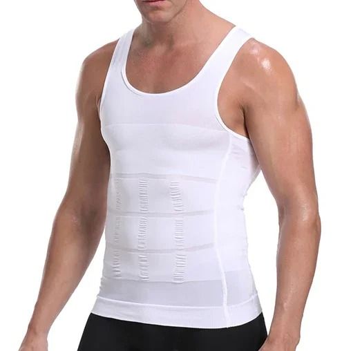 Men Slimming Compression Shirt Body Shaper Tummy Control Waist Cincher Undershirt