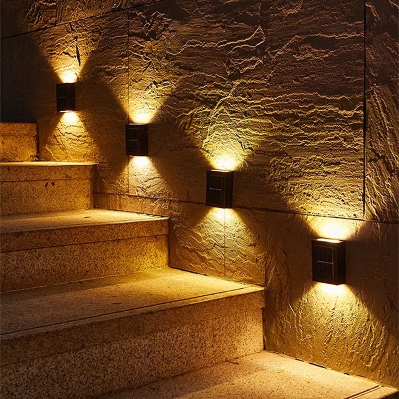 Solar LED Wall Lights for Outdoor Garden and Home