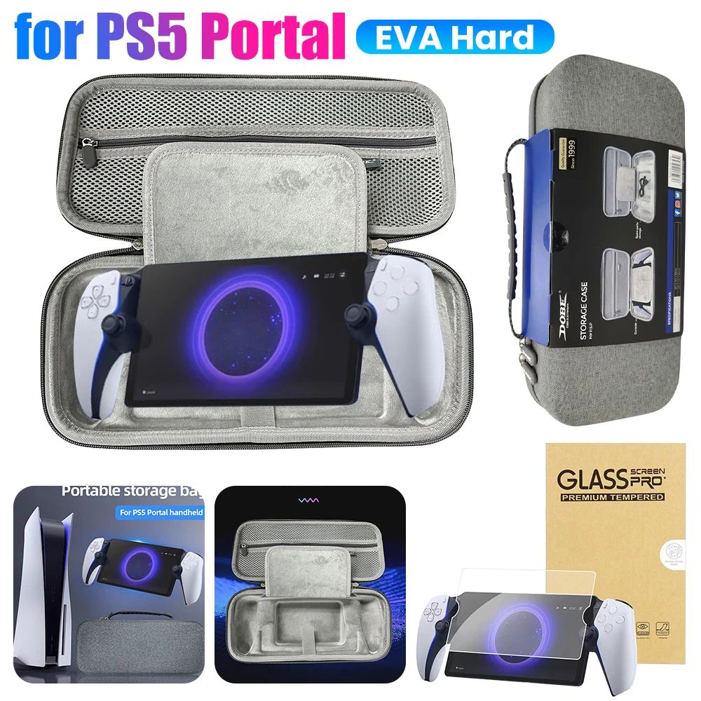 PS5 Portal EVA Travel Carrying Case – Shockproof Protective Storage Bag for PlayStation 5 Portal