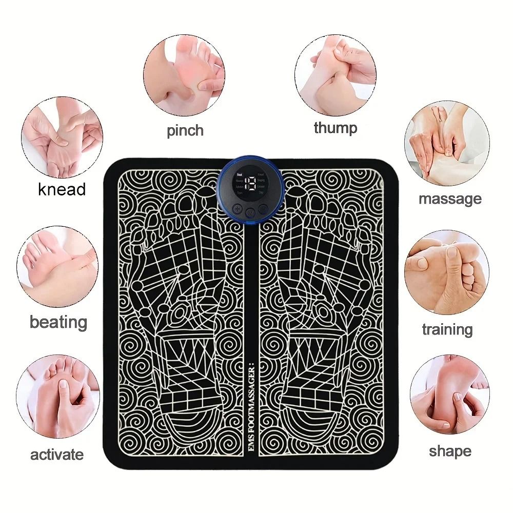 USB Charging Foot Massage Mat with 8 Modes and 19 Intensities