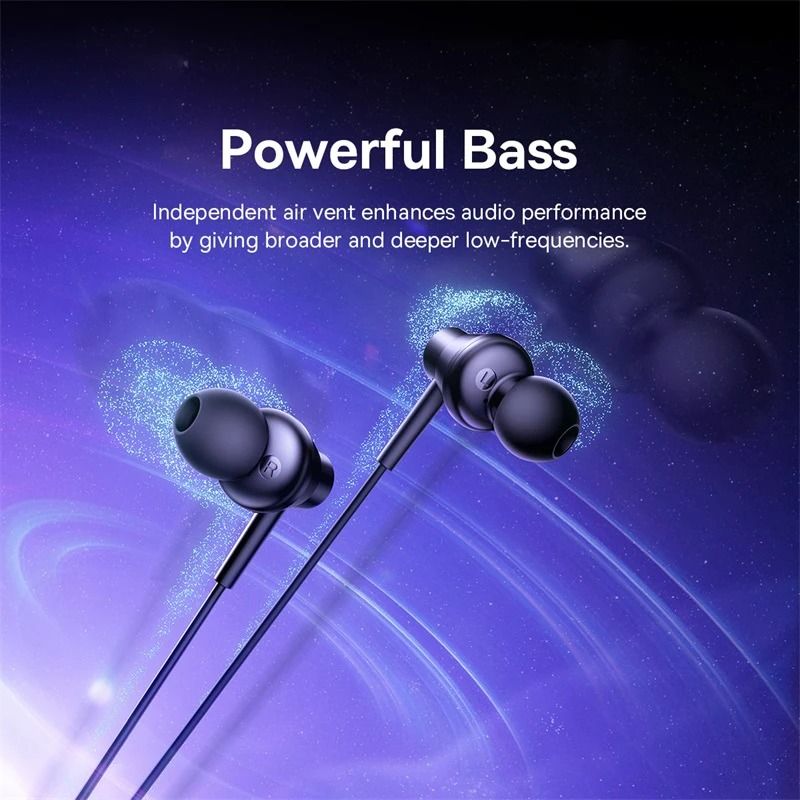Wired Earphones with Mic and 120 Degree Design for Type C and 3.5mm Devices