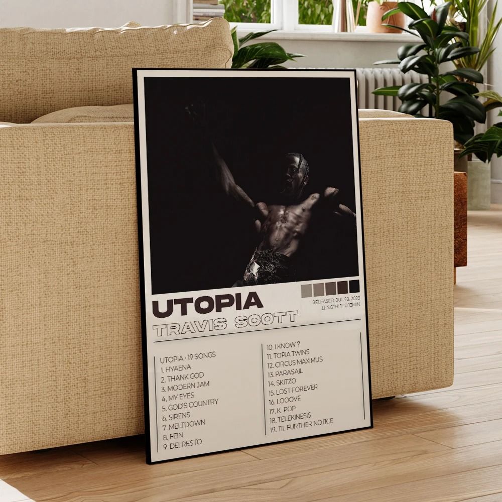 Travis Scott Album Art Canvas Set | 3pcs Modern Music Rap Wall Art Posters