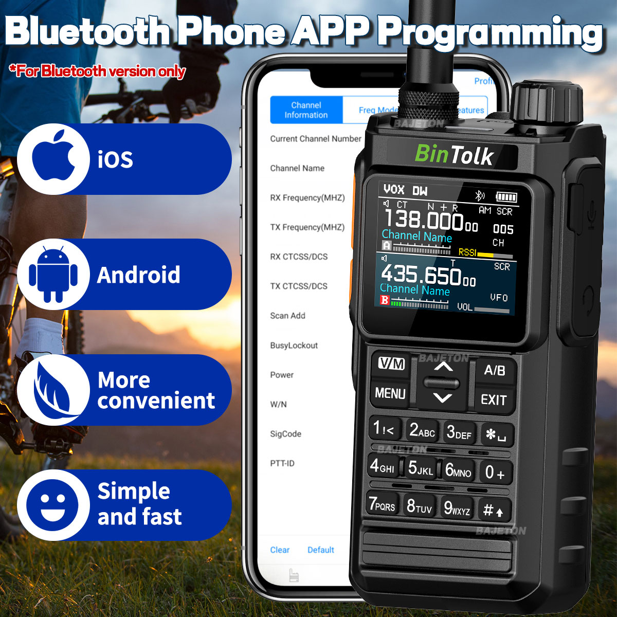 Multi-Band Walkie Talkie with Bluetooth & Noise Reduction