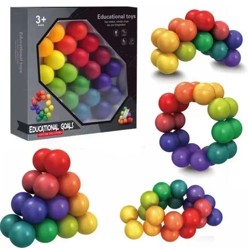 3D Rotating Sensory Fidget Ball – Stress Relief Toy for Focus, Anxiety & Calm